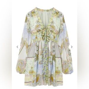 Alexis tie front paisley dress